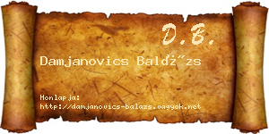 Damjanovics Balázs névjegykártya